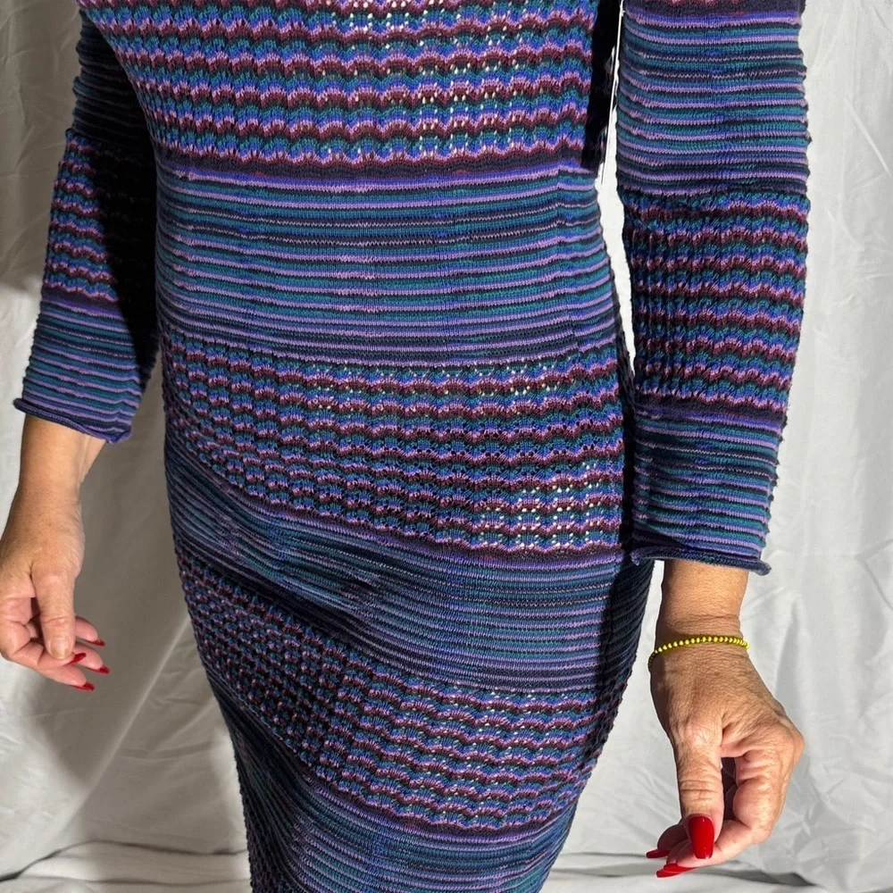 FREE PEOPLE TEAL JEWEL SWEATER KNIT BODYCON DRESS M NWT